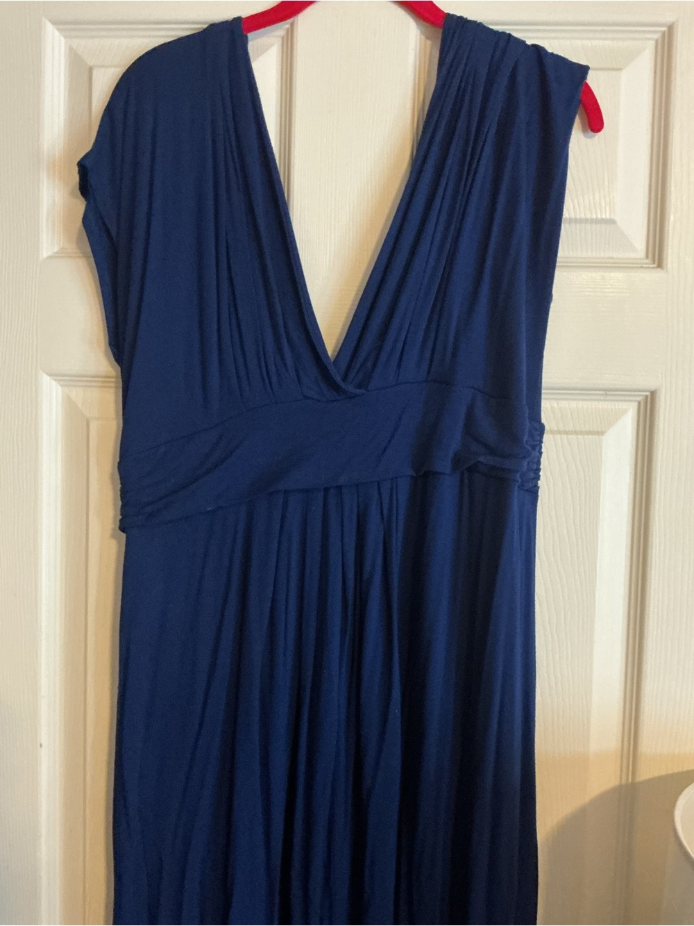 IMAN Navy Blue V-Neck Sleeveless Dress